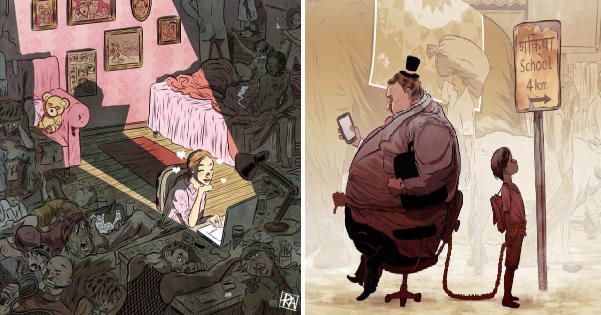 20 ilustrații incisive care ne prezinta realitatea in care traim dintr-un unghi complet diferit