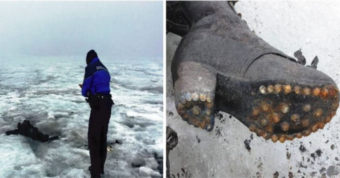 Corpurile care au fost prinse ani de zile sub ghețari apar la suprafață datorită topirii gheții